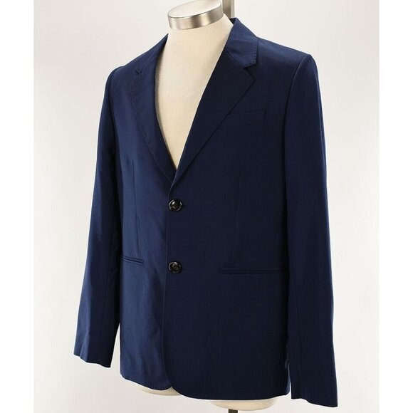 AMI ALEXANDRE MATTIUSSI Nautical Blue Regular Fit Wool Suit Jacket 48 US 38 NWT